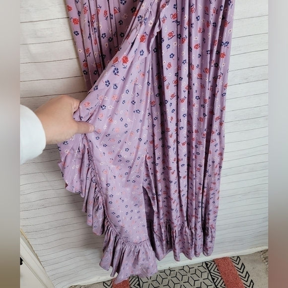 MADEWELL Ruffle-Edged Wrap Maxi Dress in Prairie Posies, SZ 0 - Picture 9 of 15